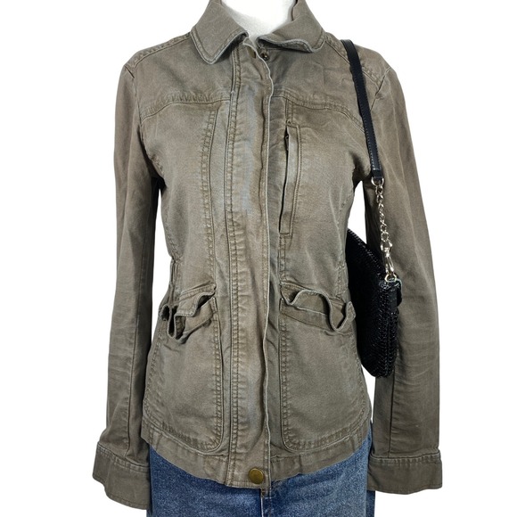 Y2K Loft Utility Safari Jacket Women's XS Brown Bella Swan Military Style Coat - Picture 1 of 9